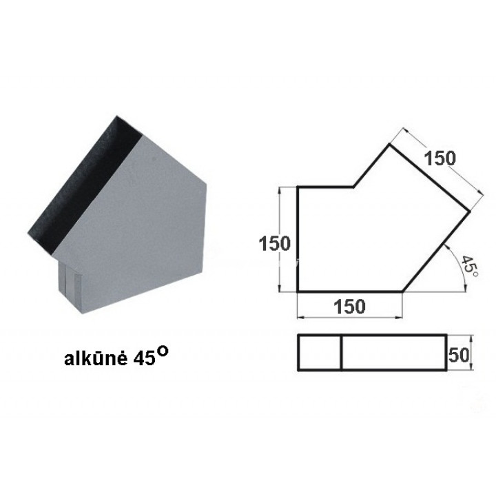 Elleboog plat 5F15 / 45
