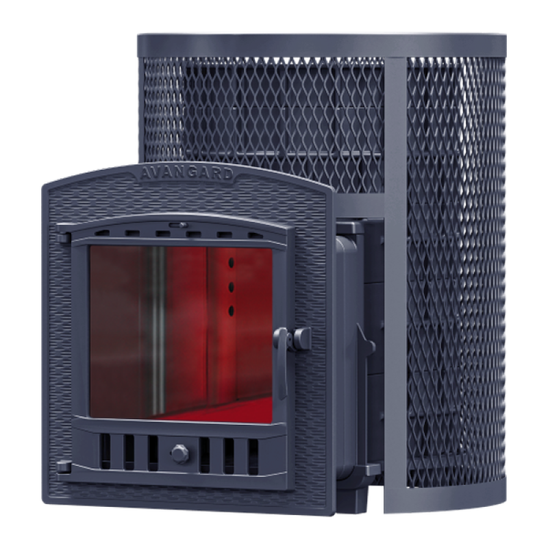 Houtgestookte saunakachel GEFEST - AVANGARD 30 (P2) in een rond rooster