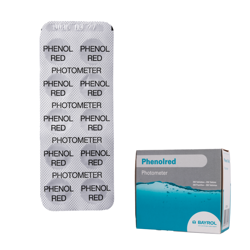 Watertesttabletten voor Phenolred-fotometer, pH-bepaling, 10 tabletten