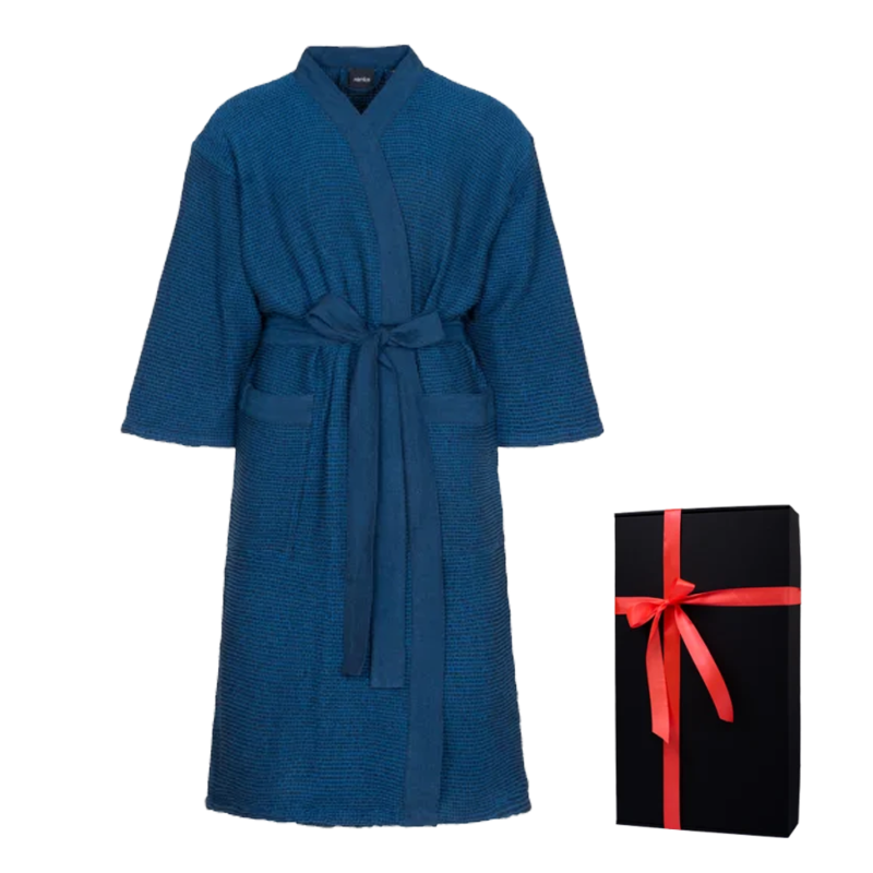 Badjas in een geschenkverpakking, RENTO KENNO, blauw