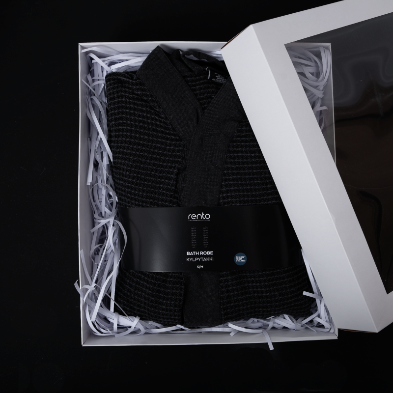 Badjas in geschenkverpakking, RENTO KENNO, S/M, grijs