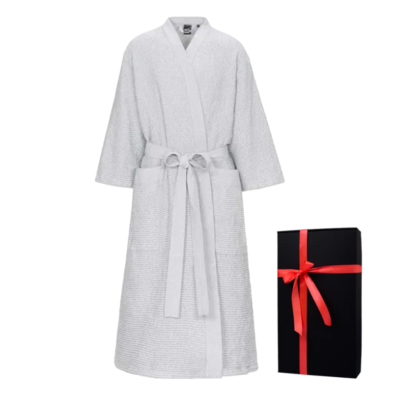Badjas in geschenkverpakking, RENTO KENNO, lichtgrijs