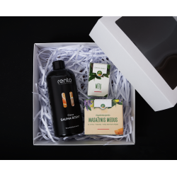 Geschenkset in een geschenkdoos CITROEN. Honing, etherische olie en geuressence 