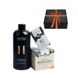 Geschenkset in een geschenkdoos CITROEN. Honing, etherische olie en geuressence 