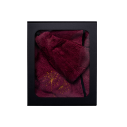 Cadeauset in geschenkdoos voor HAAR. Dames saunahoed en schort - BOURGONDIË 