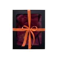 Cadeauset in geschenkdoos voor HAAR. Dames saunahoed en schort - BOURGONDIË