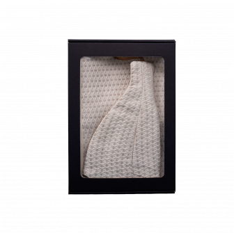 Cadeauset in geschenkdoos voor HAAR. Dames saunahoed en schort - LINNEN