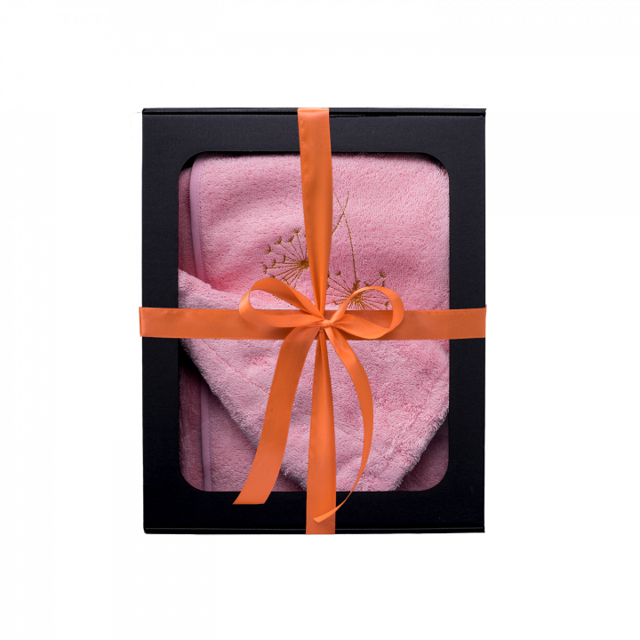 Cadeauset in geschenkdoos voor HAAR. Dames saunahoed en schort - ROZE