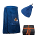 Cadeauset in geschenkdoos voor HEM. Heren saunahoed en schort - BLAUW