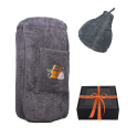 Cadeauset in geschenkdoos voor HEM. Heren saunahoed en schort - GRIJS - 0