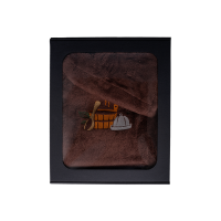 Cadeauset in geschenkdoos voor HEM. Heren saunahoed en schort - BRUIN
