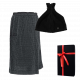 Cadeauset in geschenkdoos RENTO KENNO VOOR HEM. Saunahoed en schort, donkergrijs/zwart.