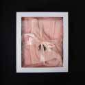 Geschenkset voor haar - PEACH, in een geschenkdoos. Schort en hoed voor sauna - 1