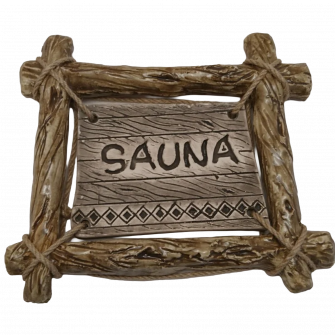 Deurplaat SAUNA met aftaklijst