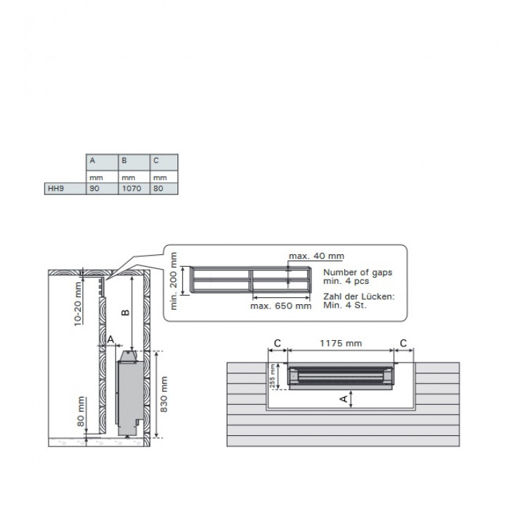 Elektrische saunakachel - HARVIA Hidden Heater HH9 9,0 kW