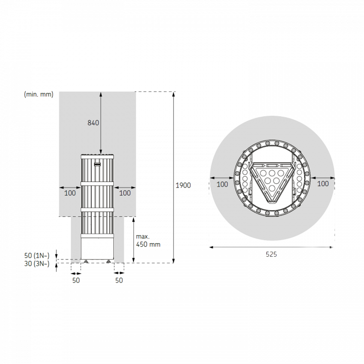 Elektrische saunakachel - Harvia Legend PO110FC 10,8 kW WiFi zwart