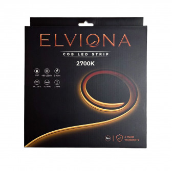 Elviona COB LED -saunastrip, 2700 K, 5 m