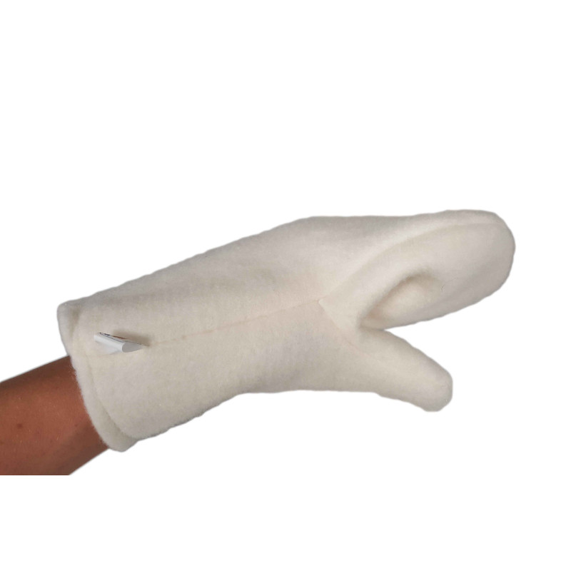 Wollen witte handschoen voor sauna