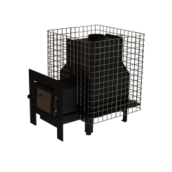 Houtgestookte saunakachel - VILPRA FORNAX-14-NL-V met externe vuurkorf 