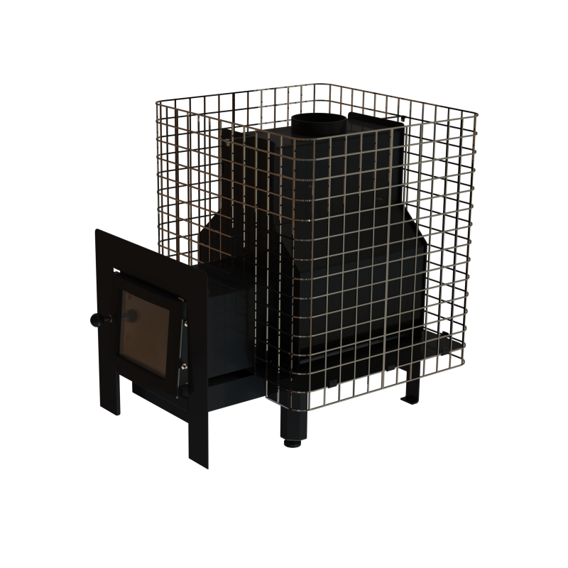 Houtgestookte saunakachel - VILPRA FORNAX-14-NL-V met externe vuurkorf