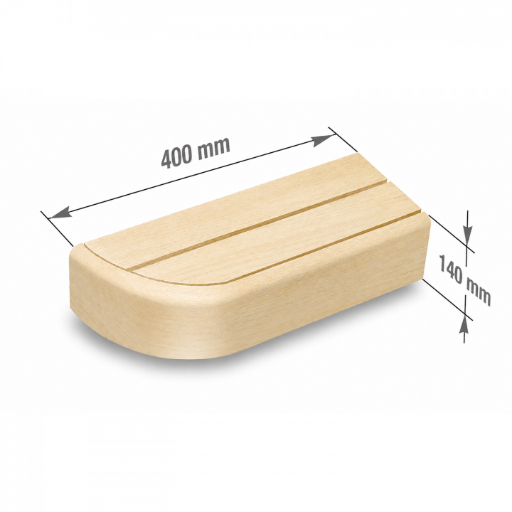 Eindelement voor modulaire saunabanken, Aspen, 400, links