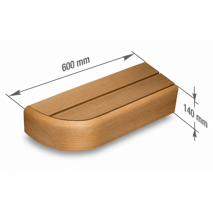 Eindelement voor modulaire saunabanken, Thermo Aspen, 600, links
