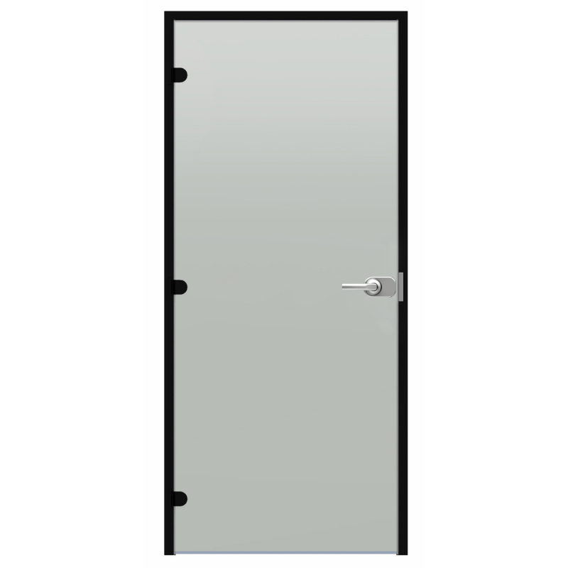 Harvia Black Line afsluitbare glazen deur, satijn, 9x21, zwart aluminium frame