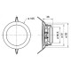 HARVIA stalen saunaluidspreker roestvrij staal, DL8ES, 30 W, 8 cm