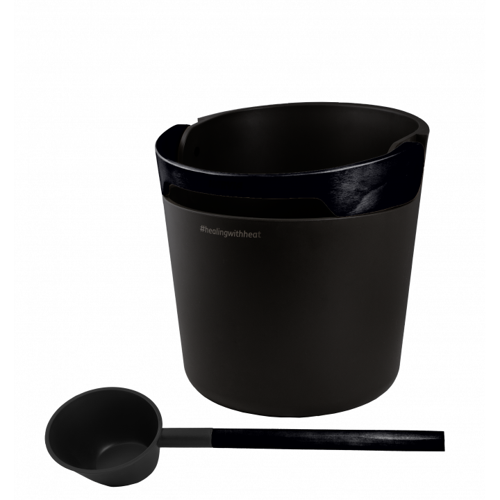 HARVIA Helmi sauna-emmer en -lepelset, zwart