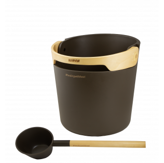 HARVIA Helmi sauna emmer en lepel set, donkerbruin