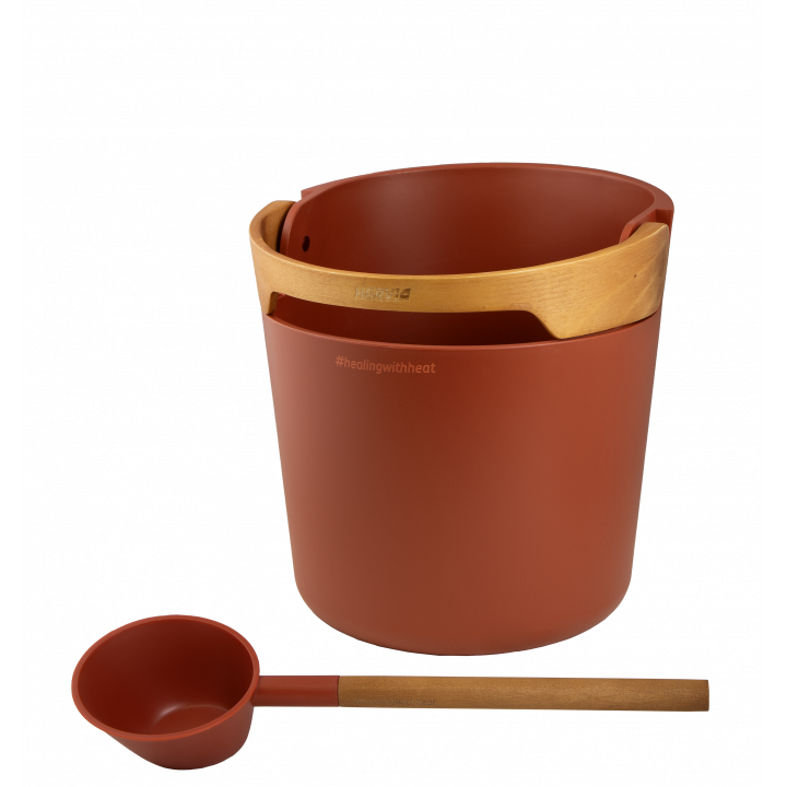 HARVIA Helmi sauna-emmer en pollepelset, terracotta