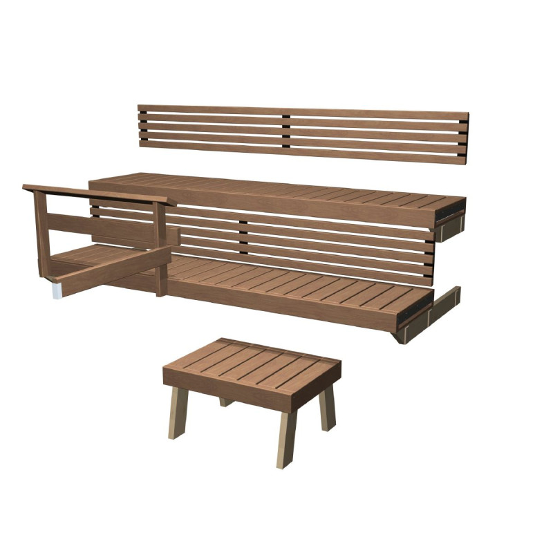 Harvia Formula 19, set met warmtebehandelde espenbank