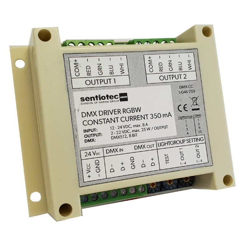 Harvia DMX RGBW LED-driver, 2 × 4 kanalen