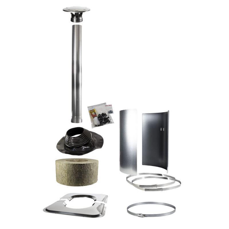 Harvia stalen schoorsteenaccessoirekit voor hellende of platte daken