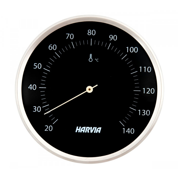 HARVIA saunathermometer, rond, zwart, 160 mm diameter, SAC90200