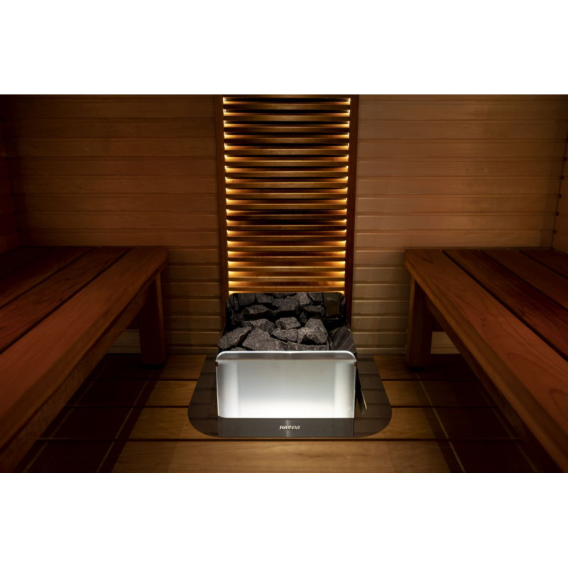 Optie Harvia The Wall glasplaat Verlicht satijn