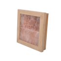 Himalaya zoutlamp zonder bliksem, abachi hout - 1
