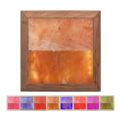 Himalaya zoutlamp LED RGB, cederhout 