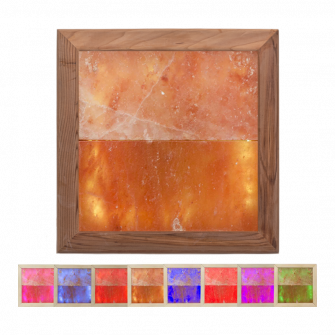 Himalaya zoutlamp met LED RGB, cederhout