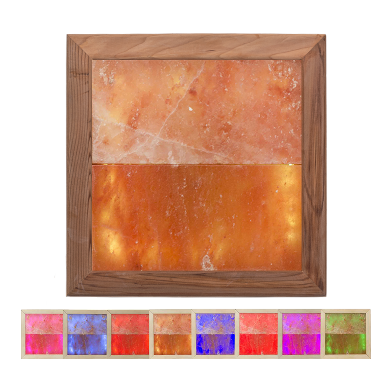 Himalaya zoutlamp LED RGB, cederhout