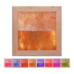 Himalaya zoutlamp LED RGB, zwart elzenhout 