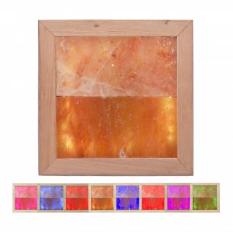 Himalaya zout LED RGB-verlichting, zwart elzenhout