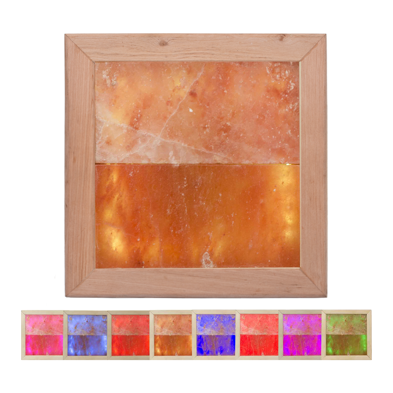 Himalaya zoutlamp LED RGB, zwart elzenhout