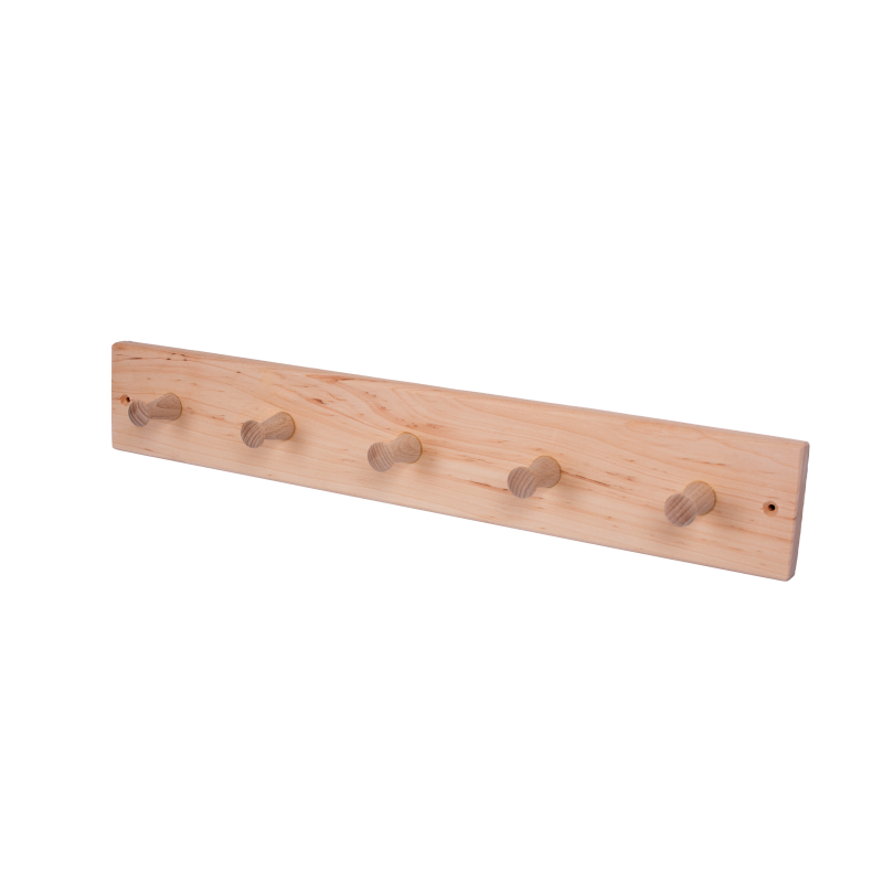 Elzenhouten hanger met 5 haken