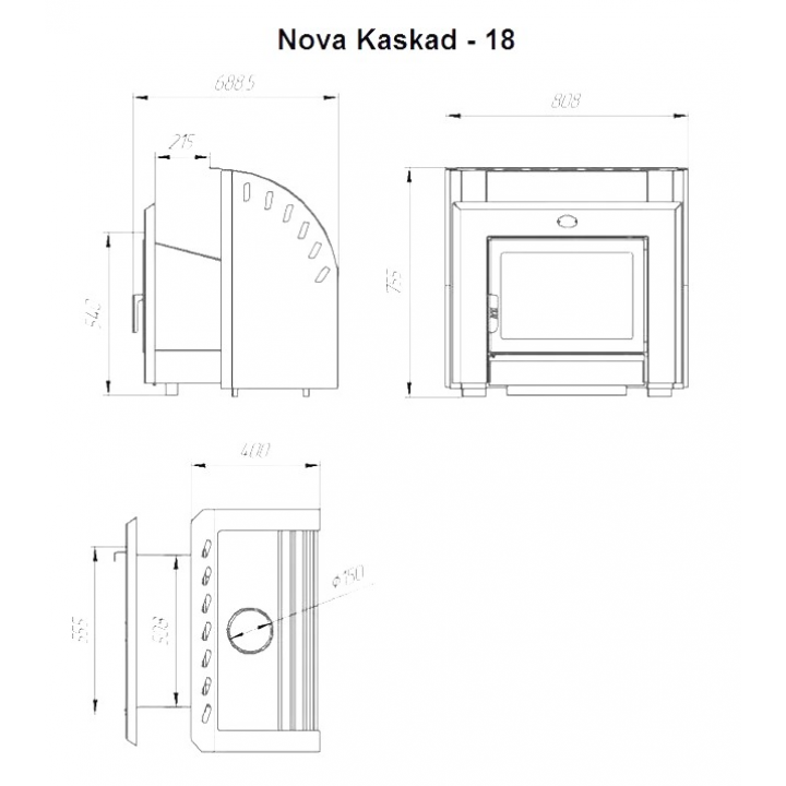 Houtgestookte saunakachel - NOVA KASKAD 18