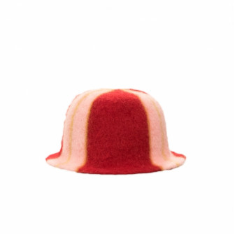 Saunahoed - Gestreept, rood, wit, geel