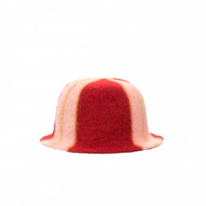 Saunahoed - Gestreept, rood, wit, geel