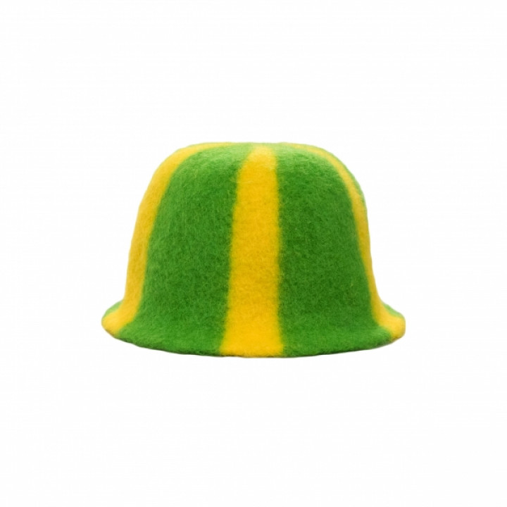 Saunahoed - Gestreept, groen, geel