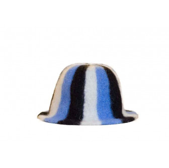 Saunahoed - Gestreept, wit, blauw, zwart