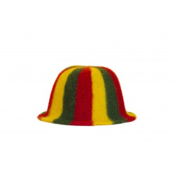Saunahoed - Gestreept, geel, groen, rood  Saunahoed - Gestreept, geel, groen, rood